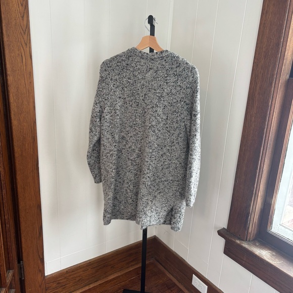 Pure Jill Womens L Gray Knit Snap Button Cotton Blend Sweater Long Cardigan NOTE - Picture 3 of 12